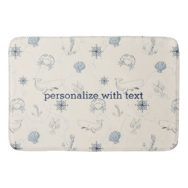 Tapete De Banheiro Prateleira Marinho Azul Anchor Náutico