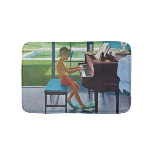 Tapete De Banheiro Prática do piano da piscina