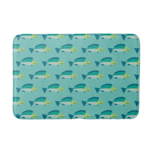 Tapete De Banheiro Prato de Peixe Grito Verde-Teal