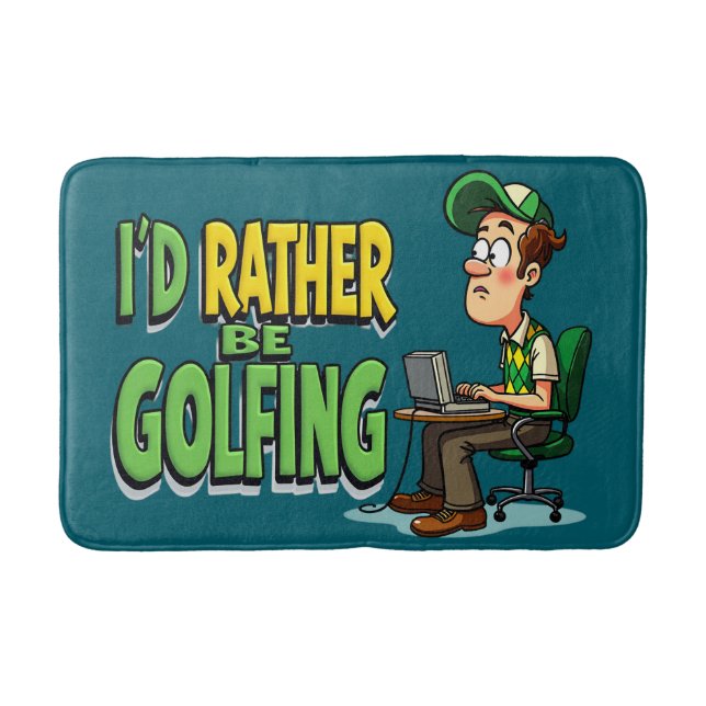 Tapete De Banheiro Preferencialmentes Engraçadas Estarão Golfando Par (Frente)