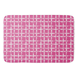 Tapete De Banheiro Preppy Square Lattice – Coordinating Hot Pink