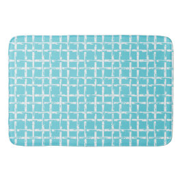 Tapete De Banheiro Preppy Square Lattice – Coordinating Turquoise