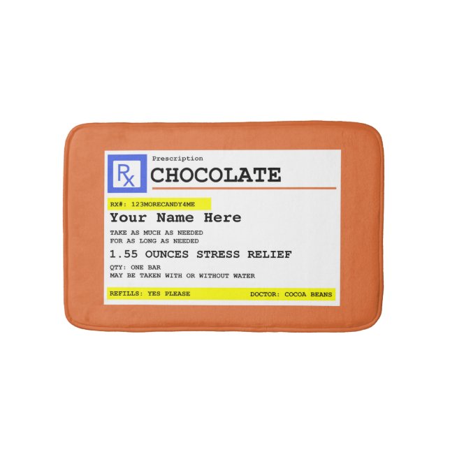 Tapete De Banheiro Prescription Chocolate Personalized   (frente)