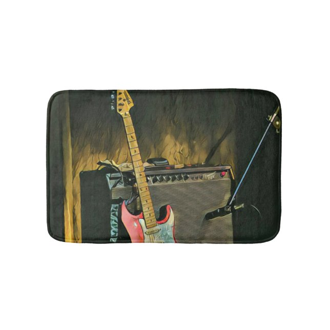 Tapete De Banheiro Presente de guitarrista acústico (frente)