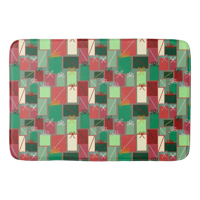 Tapete De Banheiro Presentes de Natal com fitas e Arcos (Frente)