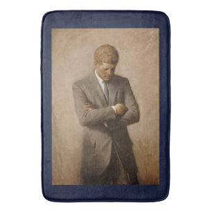 Tapete De Banheiro Presidente Americano John Kennedy Retrato Pintado