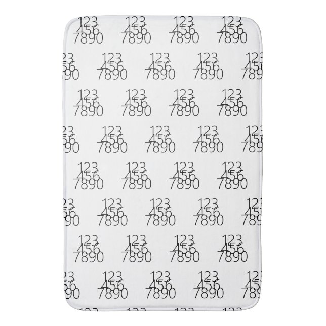 Tapete De Banheiro Preto e branco: 0 a 9 (Frente Vertical)