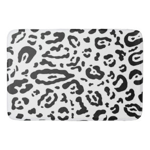 Tapete De Banheiro Preto e Branco Cheetah Leopardo Estampa Animal