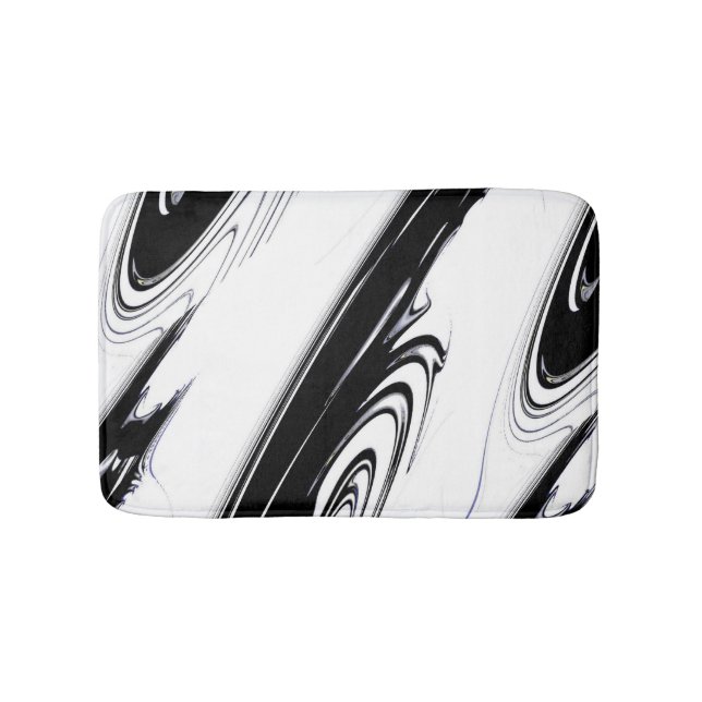 Tapete De Banheiro Preto Moderno e Branco (frente)
