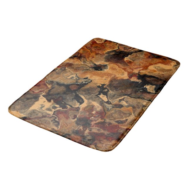 Tapete De Banheiro Preto, Vermelho e Ferrugem (Angulado)