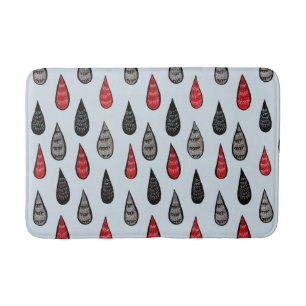 Tapete De Banheiro Preto vermelho estranho do teste padrão da chuva