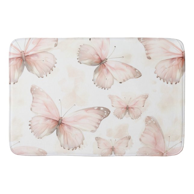 Tapete De Banheiro Pretty Pink Butterflies   (Frente)