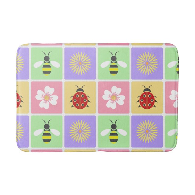 Tapete De Banheiro Primavera Patches Bath Mat (Frente)