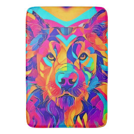 Tapete De Banheiro Psychedelic Wolf Majestade