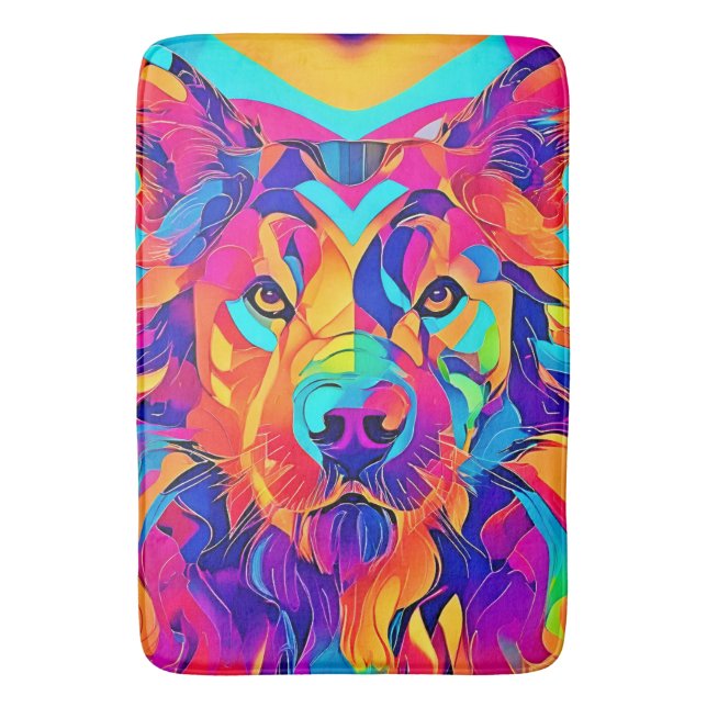 Tapete De Banheiro Psychedelic Wolf Majestade (Frente Vertical)