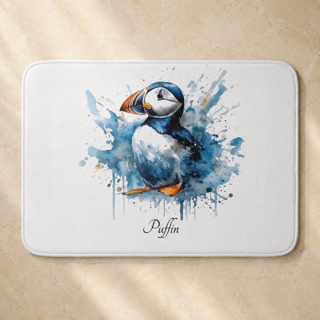 Tapete De Banheiro Puffin Splash, personalizado (Criador carregado)