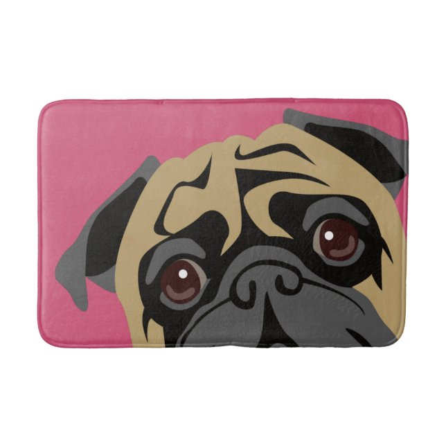 Tapete De Banheiro Pug peluches (Frente)