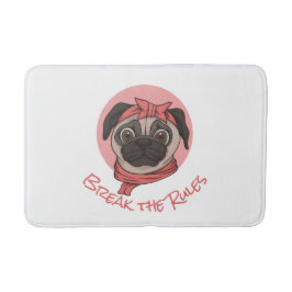Tapete De Banheiro Pug Rosa Quebre As Regras Bath Mat