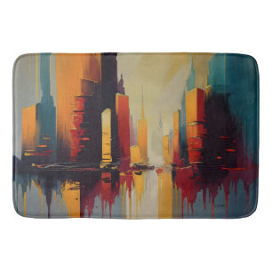 Tapete De Banheiro Pulso Urbano – Cidade Abstrata em Ritmo Vertical