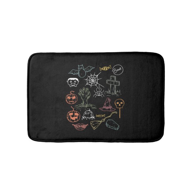 Tapete De Banheiro Pumpkin de Boo de Halloween (frente)
