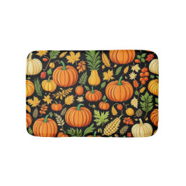 Tapete De Banheiro Pumpkin Padrão Colheita Dia de Colheita Autumn Bat