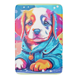 Tapete De Banheiro Puppy com Design Casaco azul