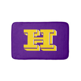 Tapete De Banheiro Purple and Gold Varsity Letter Style Monogram