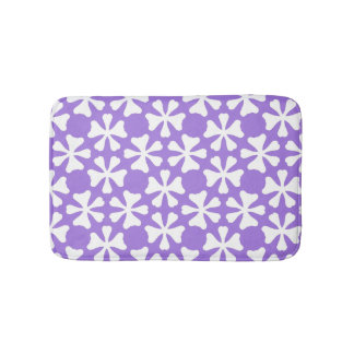 Tapete De Banheiro Purple and White Modern Geometric Floral Pattern