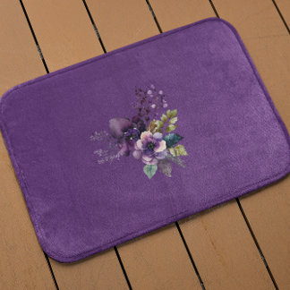 Tapete De Banheiro Purple Floral Design Purple