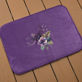 Tapete De Banheiro Purple Floral Design Purple
