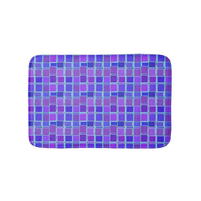 Tapete De Banheiro Purple Mosaic Squares Tile Pattern (frente)