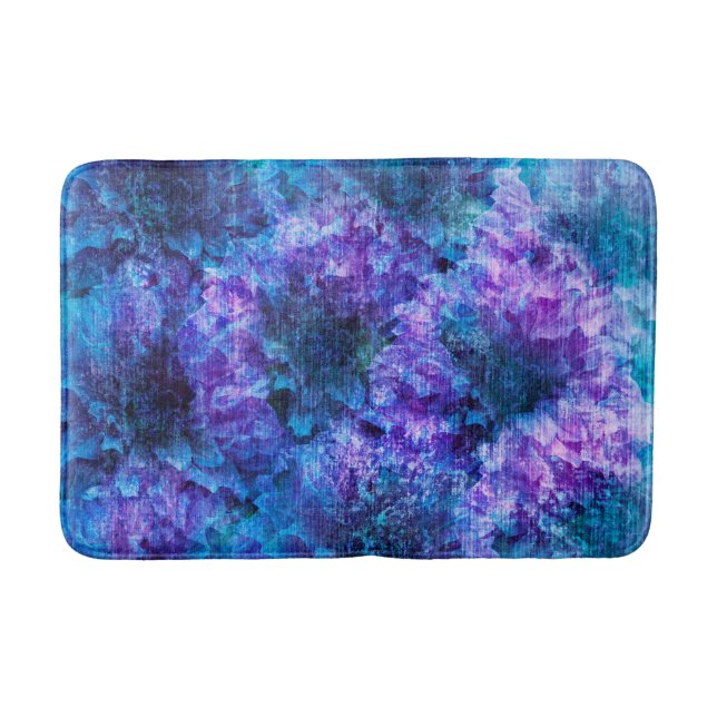 Tapete De Banheiro Púrpura de flor rosa padrão design digital (Frente)