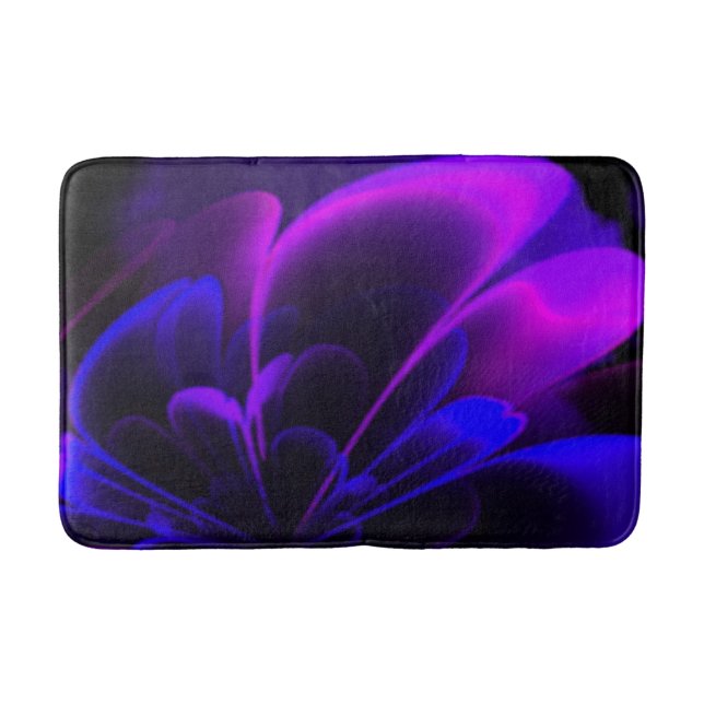 Tapete De Banheiro Púrpura Indigo Estilizou Metade Corolla Flor (Frente)