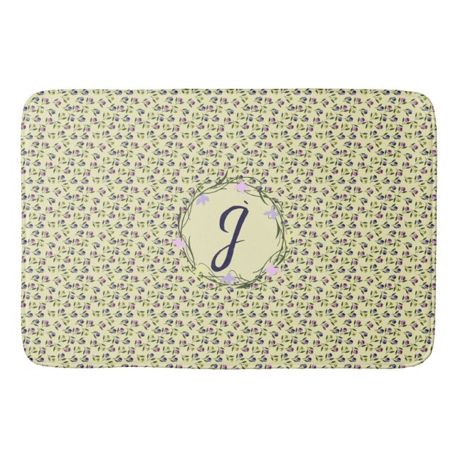 Tapete De Banheiro Púrpura rosa bonito e Panteras amarelas (Frente)