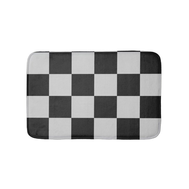 Tapete De Banheiro Quadrados Pretos e Brancos Verificados ou COR PERS (frente)