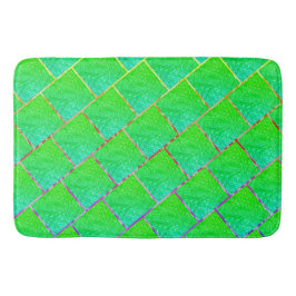 Tapete De Banheiro Quadrados verde azulado, linhas de três núcleos.