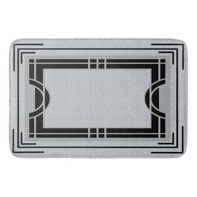 Tapete De Banheiro Quadro Art Deco - Cinzas e preto (Frente)