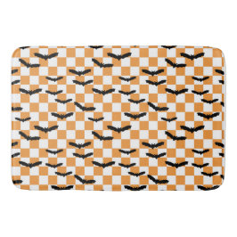 Tapete De Banheiro Quadro de Controlo Laranja de Bats Spooky do Hallo