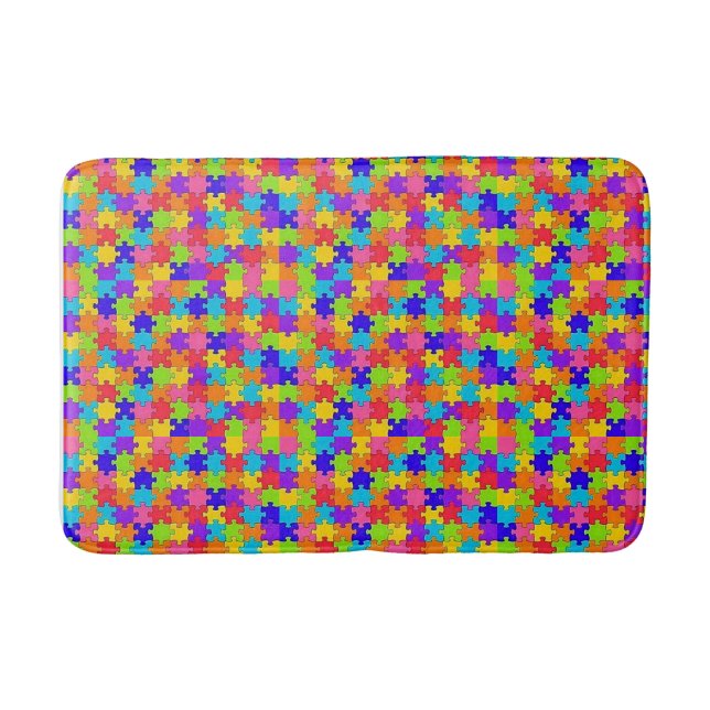 Tapete De Banheiro Quebra-cabeça Bathroom Bath Mat (Frente)