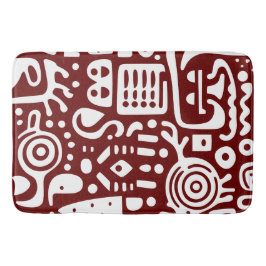 Tapete De Banheiro Rabiscos vermelhos e brancos escuros 1 de 4