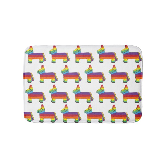 Tapete De Banheiro Rainbow Donkey Piñata Cinco De Mayo Party Animal (frente)