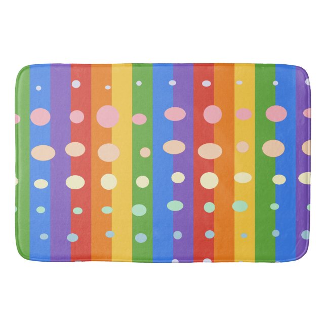 TAPETE DE BANHEIRO RAINBOW DOT STRIPES (Frente)