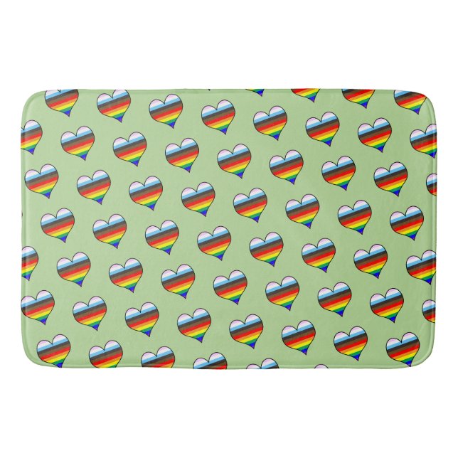 Tapete De Banheiro Rainbow Heart Pattern Bath Mat (Frente)