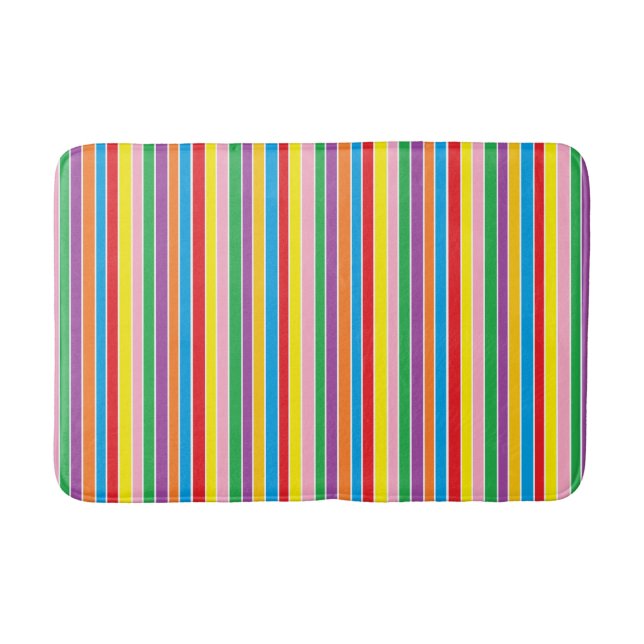 Tapete De Banheiro Rainbow Horizontal Stripes (Frente)