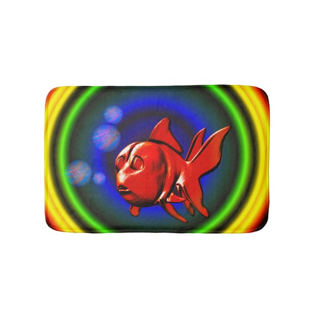 Tapete De Banheiro Rainbow Hues Cute Abstrato Goldfish (frente)