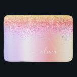 Tapete De Banheiro Rainbow Pastel Girly Glitter Metal Monograma Nome<br><div class="desc">Rainbow Pastel Faux Foil Metálico Sparkle Glitter Brugado Metal Monograma Nome Bath Mats. Isso faz a formatura perfeita,  aniversário,  casamento,  chá de panela,  aniversário,  chá de fraldas ou presente de festa de solteira para alguém que ama luxo de vidro e estilos quíticos.</div>