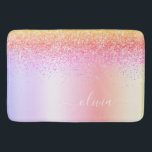 Tapete De Banheiro Rainbow Pastel Girly Glitter Metal Monograma Nome<br><div class="desc">Rainbow Pastel Faux Foil Metálico Sparkle Glitter Brugado Metal Monograma Nome Bath Mats. Isso faz a formatura perfeita,  aniversário,  casamento,  chá de panela,  aniversário,  chá de fraldas ou presente de festa de solteira para alguém que ama luxo de vidro e estilos quíticos.</div>