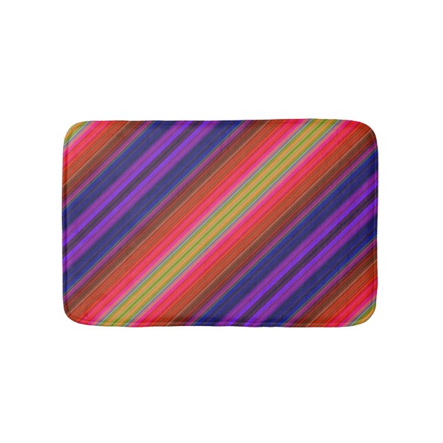 Tapete De Banheiro Rainbow Stripes Bath Mats (frente)