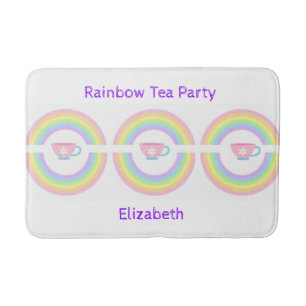 Tapete De Banheiro Rainbow Tea Party Bathroom Bath Mat