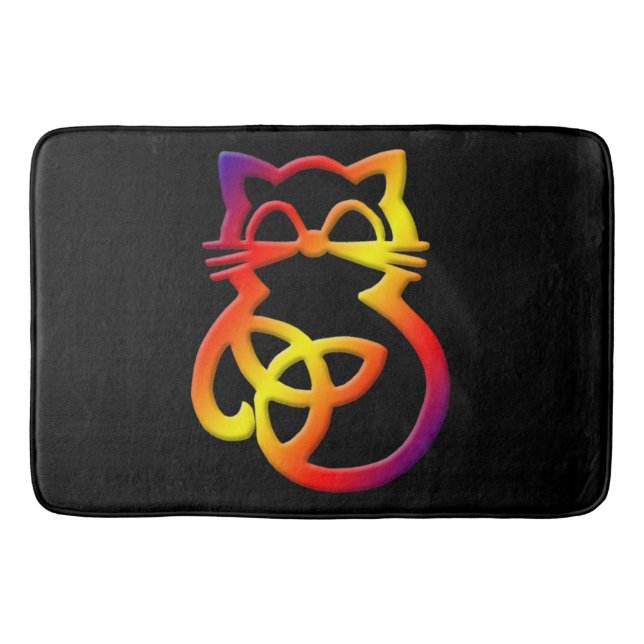 Tapete De Banheiro Rainbow Trinity Knot Celtic Cat Bath Mat (Frente)